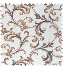 Brown cream gold color traditional swirls texture pattern texture background finished polyester main curtain fabric