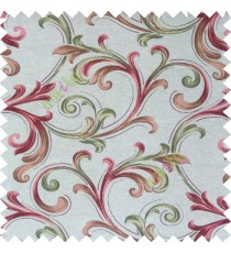 Maroon  green cream brown color traditional swirls texture pattern texture background finished polyester main curtain fabric