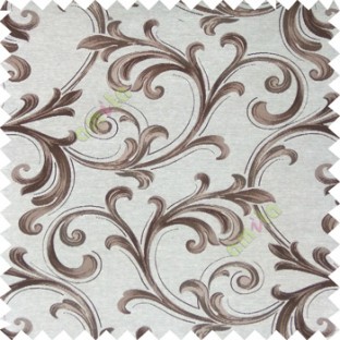 Brown cream color traditional swirls texture pattern texture background finished polyester main curtain fabric