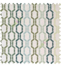 Green blue cream color contemporary patterns digital vertical ogee design texture background finished polyester main curtain fabric