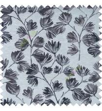 Grey color beautiful flower tree with flower buds texture finished background polyester main curtain fabric