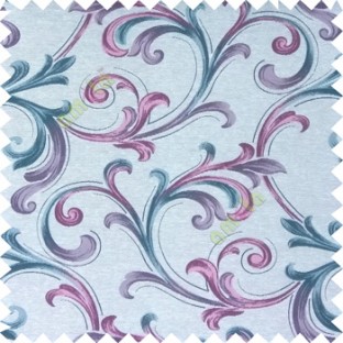 Purple blue cream color traditional swirls texture pattern texture background finished polyester main curtain fabric