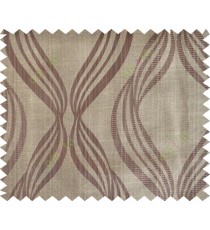 Brown yellow colour vertical wavy stripes polycotton main curtain designs