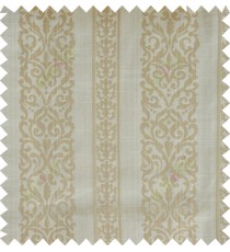 Yellow beige gold colour vertical traditional stripes polycotton main curtain designs
