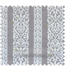 Grey beige brown colour vertical traditional stripes polycotton main curtain designs