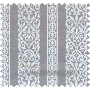 Grey beige brown colour vertical traditional stripes polycotton main curtain designs
