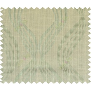 Green yellow beige colour vertical wavy stripes polycotton main curtain designs