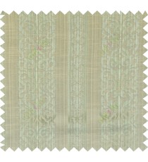 Green yellow beige colour vertical traditional stripes polycotton main curtain designs