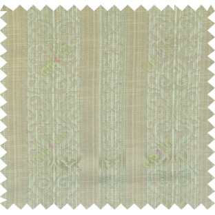 Green yellow beige colour vertical traditional stripes polycotton main curtain designs