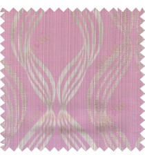 Pink brown beige colour vertical wavy stripes polycotton main curtain designs
