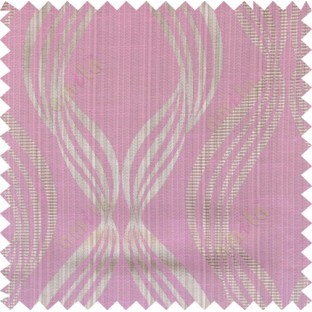 Pink brown beige colour vertical wavy stripes polycotton main curtain designs