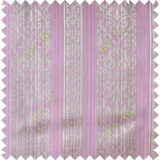 Pink brown beige colour vertical traditional stripes polycotton main curtain designs