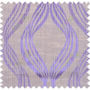 Purple beige black colour vertical wavy stripes polycotton main curtain designs