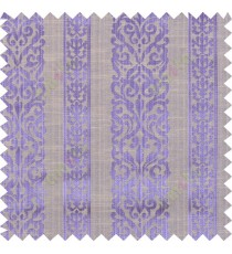 Purple beige black colour vertical traditional stripes polycotton main curtain designs