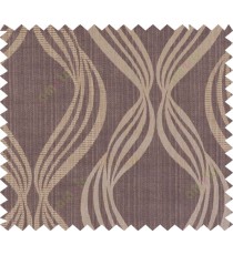 Brown black color vertical wavy stripes polycotton main curtain designs