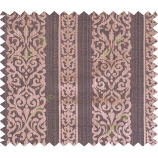 Brown black colour vertical traditional stripes polycotton main curtain designs