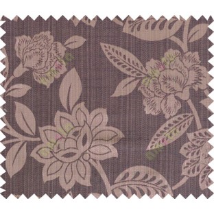 Brown black colour natural floral design polycotton main curtain designs