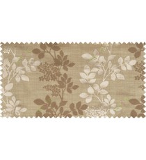 Brown grey color natural floral with thick texture fab polycotton main curtain designs