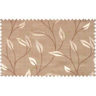 Brown grey color elegant floral pattern with texture fab polycotton main curtain designs