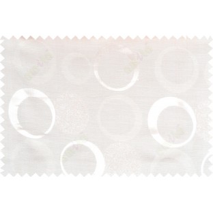 Beige white color geometric circle pattern with texture fab  polycotton main curtain designs