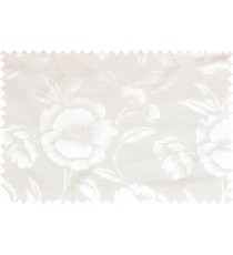 Beige white color beautiful natural rose flower pattern polycotton main curtain designs