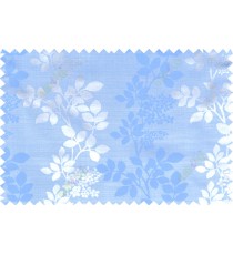 Blue grey color natural floral with thick texture fab polycotton main curtain designs