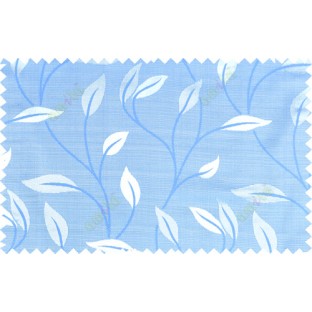 Blue grey color elegant floral pattern with texture fab polycotton main curtain designs