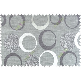 Black grey color geometric circle pattern with texture fab  polycotton main curtain designs