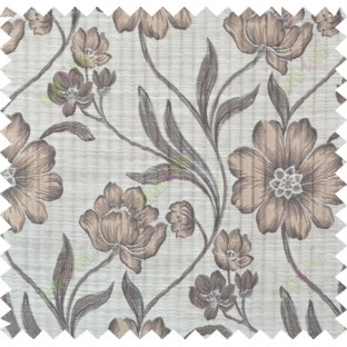 Black brown beige colour natural floral design polycotton main curtain designs