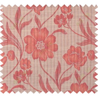 Maroon copper colour natural floral design polycotton main curtain designs