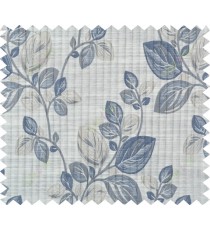 Blue beige grey beautiful floral design polycotton main curtain designs