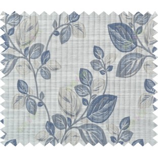 Blue beige grey beautiful floral design polycotton main curtain designs