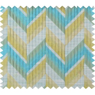 Auqa blue green beige colour herringbone pattern polycotton main curtain designs