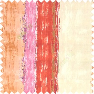 Red beige brown purple orange color vertical colorful stripes textured straight colour painted watercolor print on pure cotton background curtain fabric
