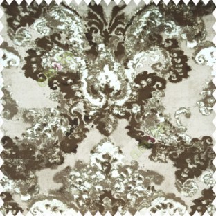 Brown cream green color traditional designs texture finished surface decorative patterns polyester base sofa fabric