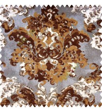 Brown gold grey cream color traditional designs texture finished surface decorative patterns polyester base sofa fabric