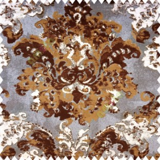 Brown gold grey cream color traditional designs texture finished surface decorative patterns polyester base sofa fabric