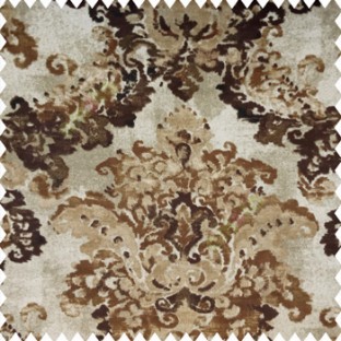 Brown beige gold color traditional designs texture finished surface decorative patterns polyester base sofa fabric