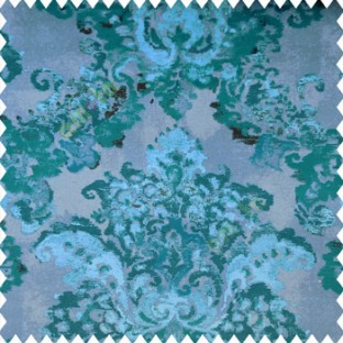 Blue green grey color traditional designs texture finished surface decorative patterns polyester base sofa fabric