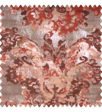 Maroon brown grey color traditional designs texture finished surface decorative patterns polyester base sofa fabric