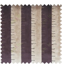 Chocolate brown colour vertical stripes with soft and thick poly sofa fabric - 113012