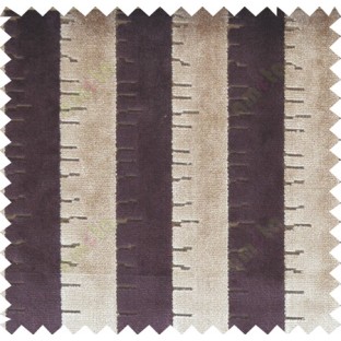 Chocolate brown colour vertical stripes with soft and thick poly sofa fabric - 113012