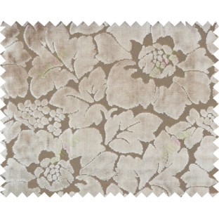 Brown color beautiful floral design poly sofa fab - 113015