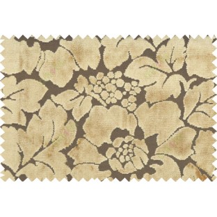 Gold brown color beautiful floral design poly sofa fab - 113016
