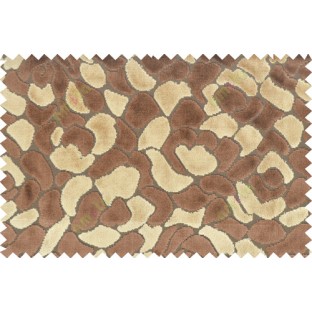 Gold brown color floral design poly sofa fabric - 113018