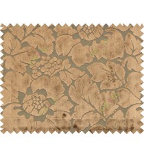 Brown color beautiful floral design poly sofa fab - 113020