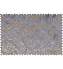 Brown grey color beautiful floral design poly sofa fab - 113021