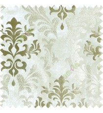 Ivory gold damask design velvet finish nylon curtain fabric