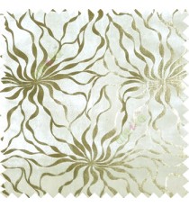 Ivory gold abstract design velvet finish nylon curtain fabric