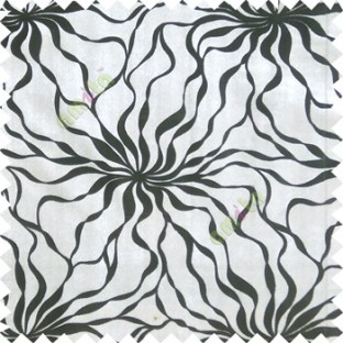 Ivory black abstract design velvet finish nylon curtain fabric